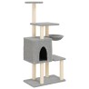 Arbre à chat avec griffoirs en sisal Gris clair 131 cm 