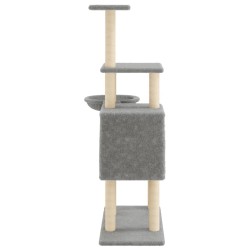 Arbre à chat avec griffoirs en sisal Gris clair 131 cm 