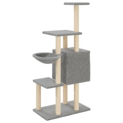 Arbre à chat avec griffoirs en sisal Gris clair 131 cm 