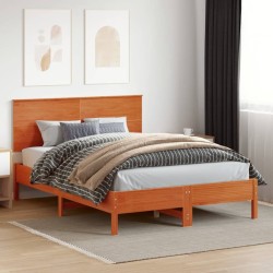 Tête de lit cire marron 160 cm bois massif de pin 