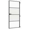 Porte intérieure mince noir 93x201,5 cm verre trempé aluminium 