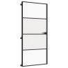 Porte intérieure mince noir 93x201,5 cm verre trempé aluminium 