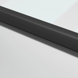 Porte intérieure mince noir 93x201,5 cm verre trempé aluminium 