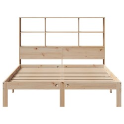 Lit bibliothèque sans matelas 150x200 cm bois massif de pin 