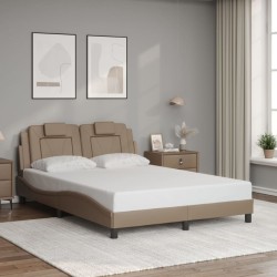 Cadre de lit sans matelas cappuccino 140x190 cm similicuir 