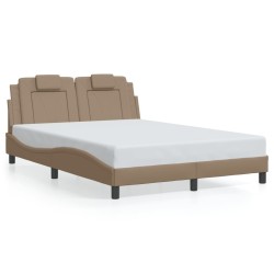 Cadre de lit sans matelas cappuccino 140x190 cm similicuir 