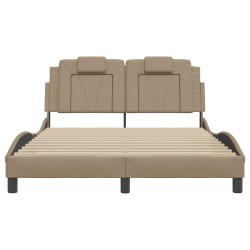 Cadre de lit sans matelas cappuccino 140x190 cm similicuir 