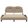 Cadre de lit sans matelas cappuccino 140x190 cm similicuir 