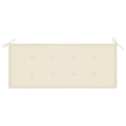 Banc de jardin empilable et coussin 128,5cm Bois de teck massif 