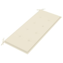 Banc de jardin empilable et coussin 128,5cm Bois de teck massif 