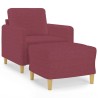 Fauteuil avec repose-pied Rouge bordeaux 60 cm Tissu 