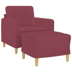 Fauteuil avec repose-pied Rouge bordeaux 60 cm Tissu 