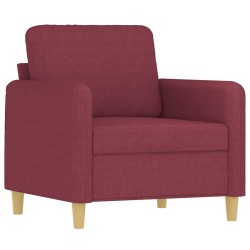 Fauteuil avec repose-pied Rouge bordeaux 60 cm Tissu 