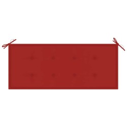 Banc de jardin empilable et coussin 128,5cm Bois de teck massif 