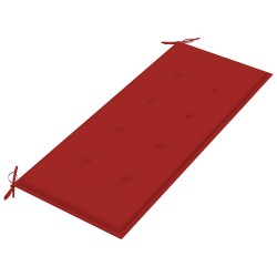 Banc de jardin empilable et coussin 128,5cm Bois de teck massif 