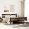 Cadre de lit en métal sans matelas chêne fumé 193x203 cm 
