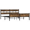 Cadre de lit en métal sans matelas chêne fumé 193x203 cm 