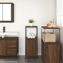 Meuble de salle de bain avec étagères chêne marron 36x35x95 cm 