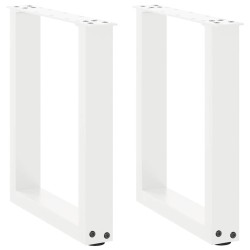 Pieds de table basse en U 2 pièces Blanc 38 x (42-43) cm Acier 
