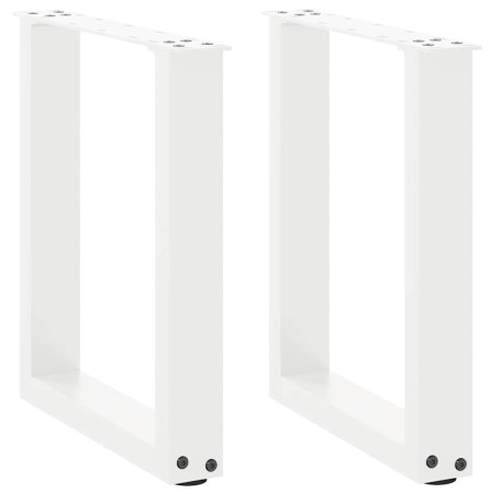 Pieds de table basse en U 2 pièces Blanc 38 x (42-43) cm Acier 