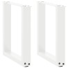 Pieds de table basse en U 2 pièces Blanc 38 x (42-43) cm Acier 