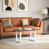 Pieds de table basse en U 2 pièces Blanc 38 x (42-43) cm Acier 