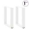 Pieds de table basse en U 2 pièces Blanc 38 x (42-43) cm Acier 