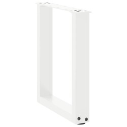 Pieds de table basse en U 2 pièces Blanc 38 x (42-43) cm Acier 