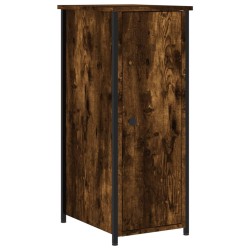 Table de chevet chêne fumé 32x42x80 cm bois d'ingénierie 