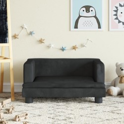 Canapé pour enfants noir 60x40x30 cm velours 