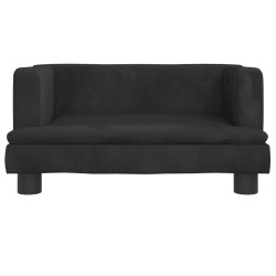 Canapé pour enfants noir 60x40x30 cm velours 