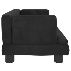 Canapé pour enfants noir 60x40x30 cm velours 