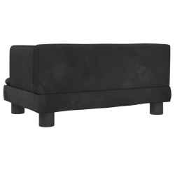 Canapé pour enfants noir 60x40x30 cm velours 