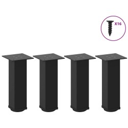Pieds de table basse 4 pièces Noir 30-32 cm Acier 