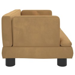 Canapé pour enfants marron 60x40x30 cm velours 