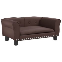 Lit pour chien marron 70x45x30 cm similicuir 