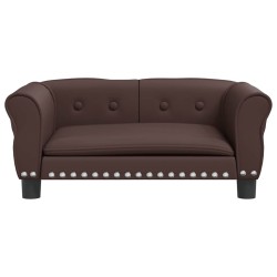 Lit pour chien marron 70x45x30 cm similicuir 