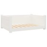 Lit pour chien Blanc 75,5x55,5x28 cm Bois de pin solide 