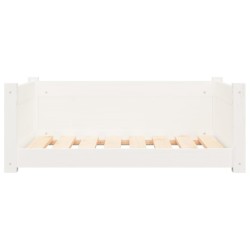 Lit pour chien Blanc 75,5x55,5x28 cm Bois de pin solide 