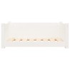 Lit pour chien Blanc 75,5x55,5x28 cm Bois de pin solide 