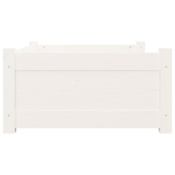 Lit pour chien Blanc 75,5x55,5x28 cm Bois de pin solide 