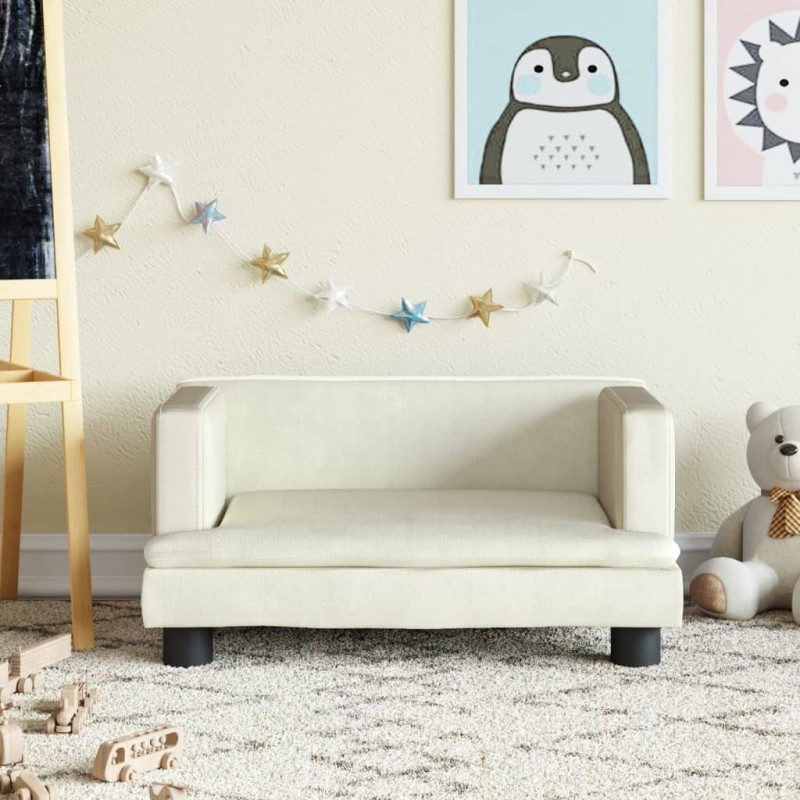Canapé pour enfants crème 60x40x30 cm velours 
