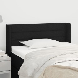 Tête de lit avec oreilles Noir 103x16x78/88 cm Tissu 