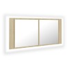 Armoire à miroir à LED de bain Chêne sonoma 100x12x45 Acrylique 
