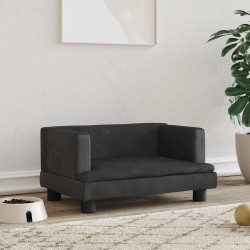 Lit pour chien noir 60x40x30 cm velours 