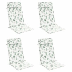 Coussins de chaise à dossier haut lot de 4 modèle de feuille 