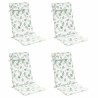 Coussins de chaise à dossier haut lot de 4 modèle de feuille 