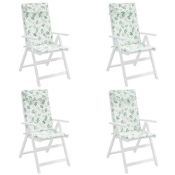 Coussins de chaise à dossier haut lot de 4 modèle de feuille 