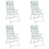 Coussins de chaise à dossier haut lot de 4 modèle de feuille 