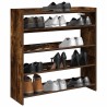 Étagère à chaussures chêne fumé 80x25x81 cm bois d'ingénierie 